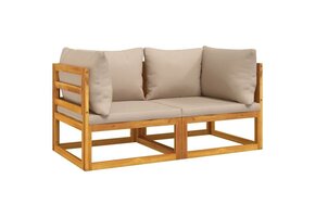 vidaXL Hoekbanken Taupe - 35% Korting! Massief Acaciahout