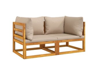 vidaXL Hoekbanken Taupe - 35% Korting! Massief Acaciahout