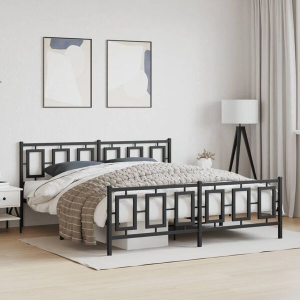 VidaXL Metalen Bedframe Zwart 183x213 cm - Nu 35% Korting!