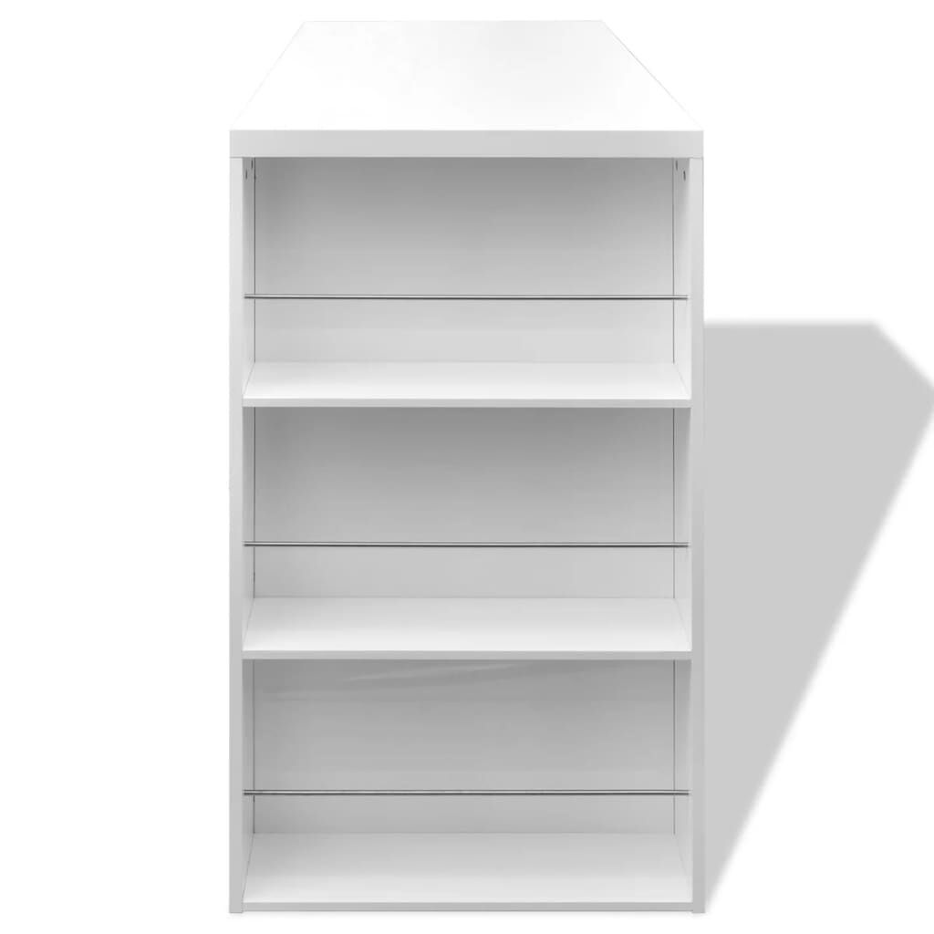 vidaXL Bartafel Hoogglans Wit met Wijnrek - 30% Korting!