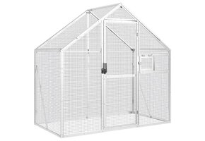 vidaXL Volière - Aluminium - 179x100x185 cm - Zilverkleurig - 30% Korting
