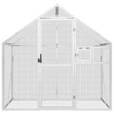 vidaXL Volière - Aluminium - 179x100x185 cm - Zilverkleurig - 30% Korting