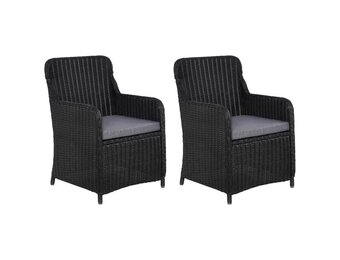 vidaXL Tuinstoelen 2 st. Poly Rattan Zwart - 55% Korting