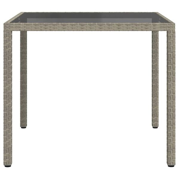 vidaXL Tuintafel Grey: 60% Korting op Poly Rattan & Glas