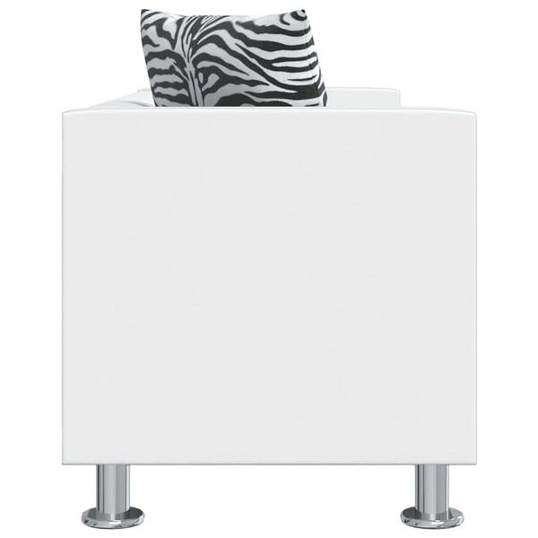 vidaXL Driezitsbank Kunstleer Wit - 30% Korting