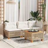 VidaXL Tuinbank Poly Rattan Beige (60% Korting)