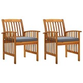 vidaXL Tuinstoelen (2 st) met Kussens - Massief Acaciahout - 35% Korting!