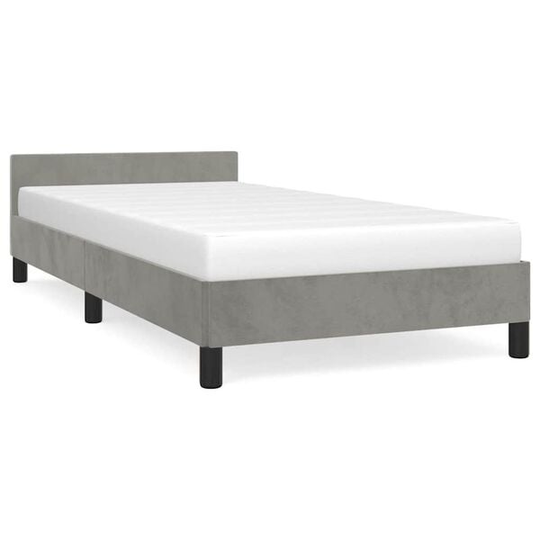 vidaXL Bedframe Fluweel Lichtgrijs 80x200 cm - 35% Korting!