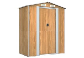 vidaXL Tuinschuur Gegalvaniseerd Staal Lichtbruin - Nu 35% Korting!