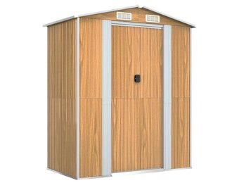 vidaXL Tuinschuur Gegalvaniseerd Staal Lichtbruin - Nu 35% Korting!