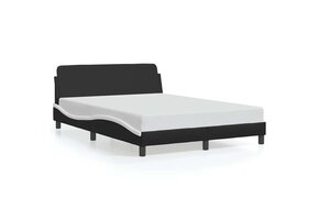 VidaXL Bedframe Kunstleer Zwart/Wit 120x200 cm - 35% Korting!