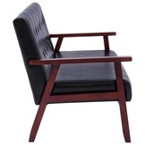 vidaXL Driezitsbank Kunstleer Zwart - 60% Korting