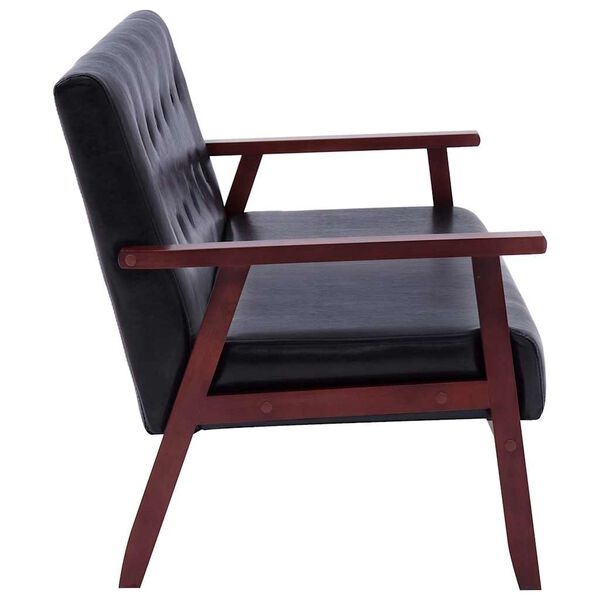 vidaXL Driezitsbank Kunstleer Zwart - 60% Korting