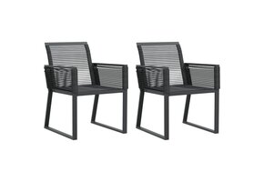 vidaXL Tuinstoelen 2 st poly rattan zwart - 35% korting!