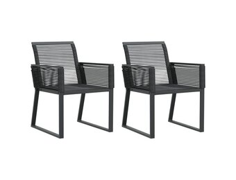 vidaXL Tuinstoelen 2 st poly rattan zwart - 35% korting!