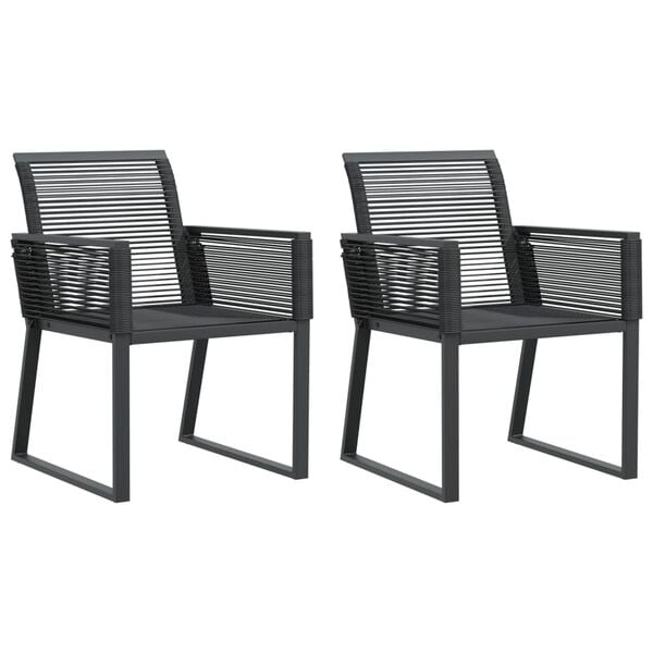 vidaXL Tuinstoelen 2 st poly rattan zwart - 35% korting!