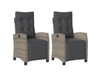 vidaXL Tuinstoelen 2 st. Poly Rattan Grijs - 30% Korting