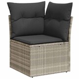 vidaXL Tuinhoekbank Poly Rattan Lichtgrijs | 35% Korting