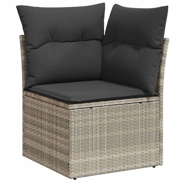 vidaXL Tuinhoekbank Poly Rattan Lichtgrijs | 35% Korting
