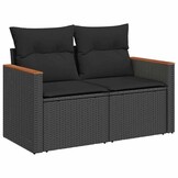 vidaXL Tuinbank 2-zits Poly Rattan Zwart - 55% Korting!