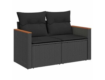 vidaXL Tuinbank 2-zits Poly Rattan Zwart - 55% Korting!