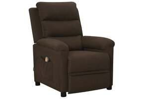 vidaXL Massagestoel stof donkerbruin - 35% korting!