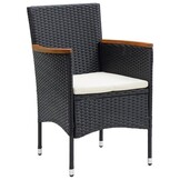 VidaXL Tuinstoelen 4 st. Poly Rattan Zwart - 35% Korting!