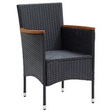 VidaXL Tuinstoelen 4 st. Poly Rattan Zwart - 35% Korting!