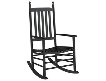 vidaXL Schommelstoel Populierenhout Zwart - Nu 35% Korting!