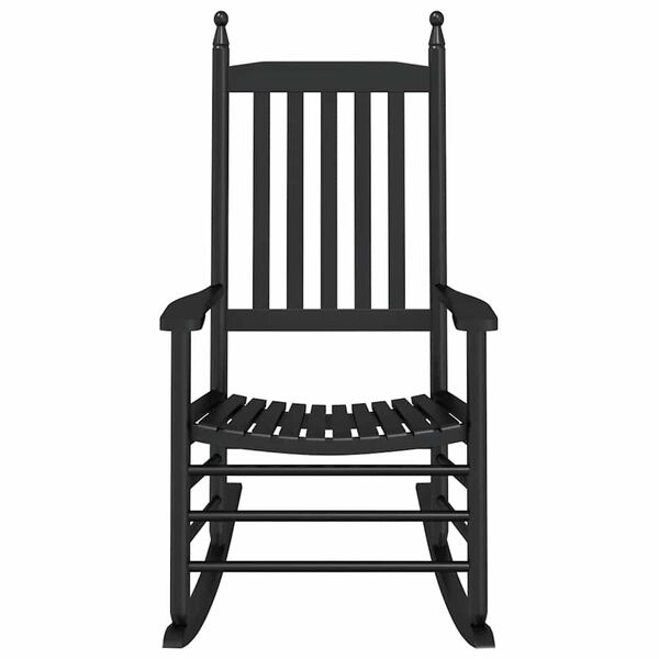 vidaXL Schommelstoel Populierenhout Zwart - Nu 35% Korting!