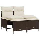 vidaXL Loungeset 4-delig Bruin Poly Rattan - 30% Korting