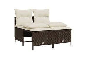 vidaXL Loungeset 4-delig Bruin Poly Rattan - 30% Korting