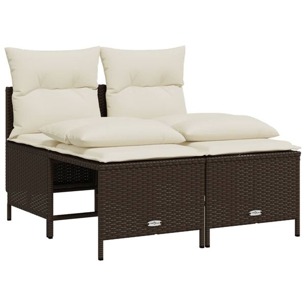 vidaXL Loungeset 4-delig Bruin Poly Rattan - 30% Korting
