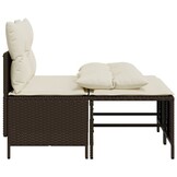 vidaXL Loungeset 4-delig Bruin Poly Rattan - 30% Korting