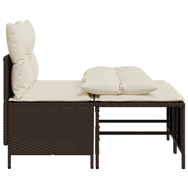 vidaXL Loungeset 4-delig Bruin Poly Rattan - 30% Korting