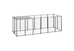 vidaXL Hondenkennel Staal Zwart 330x110x110 cm - 30% Korting!