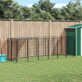 vidaXL Hondenkennel Staal Zwart 330x110x110 cm - 30% Korting!