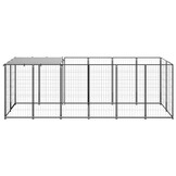 vidaXL Hondenkennel Staal Zwart 330x110x110 cm - 30% Korting!