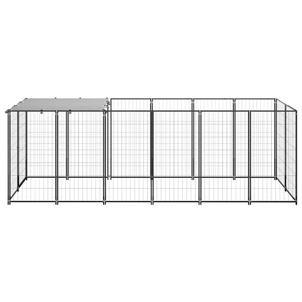 vidaXL Hondenkennel Staal Zwart 330x110x110 cm - 30% Korting!
