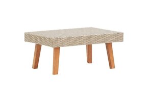 vidaXL Tuintafel Poly Rattan Beige - 35% Korting