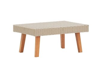 vidaXL Tuintafel Poly Rattan Beige - 35% Korting