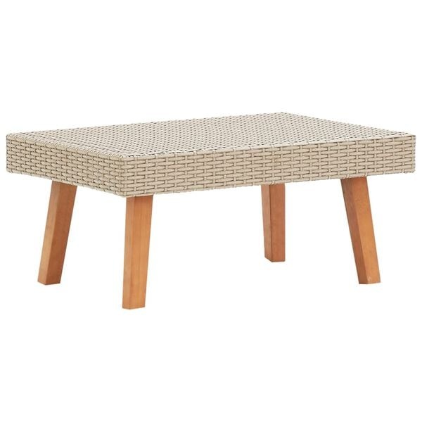 vidaXL Tuintafel Poly Rattan Beige - 35% Korting