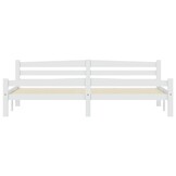 vidaXL Bedframe Grenenhout Wit 200x200 cm - 55% Korting