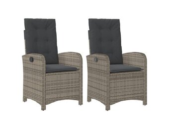 vidaXL Tuinstoelen 2 st. verstelbaar met kussens (30% korting)
