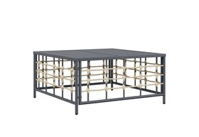 vidaXL Tuintafel Poly Rattan Antraciet 70x70x34 cm - 35% Korting!