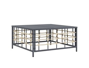 vidaXL Tuintafel Poly Rattan Antraciet 70x70x34 cm - 35% Korting!