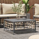 vidaXL Tuintafel Poly Rattan Antraciet 70x70x34 cm - 35% Korting!