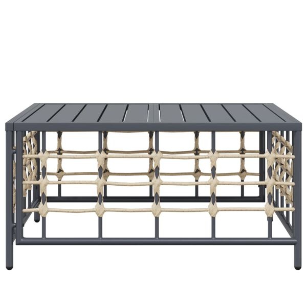 vidaXL Tuintafel Poly Rattan Antraciet 70x70x34 cm - 35% Korting!