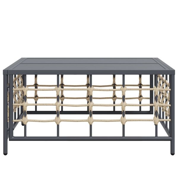 vidaXL Tuintafel Poly Rattan Antraciet 70x70x34 cm - 35% Korting!