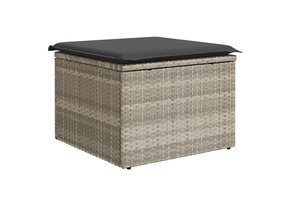 vidaXL Tuinkruk met kussen - Lichtgrijs Poly Rattan - Nu 35% Korting!